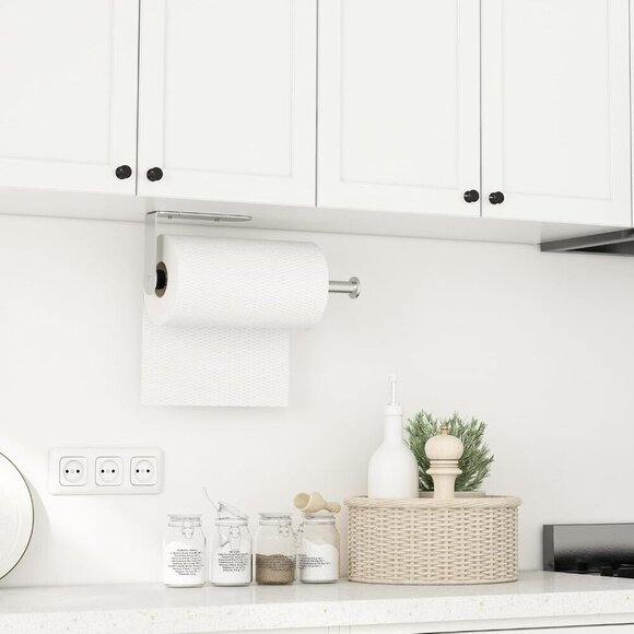 Paper Towel Holder Under Cabinet, Single Hand Operable Wall Mount Paper Towel Ho - Picture 7 of 7
